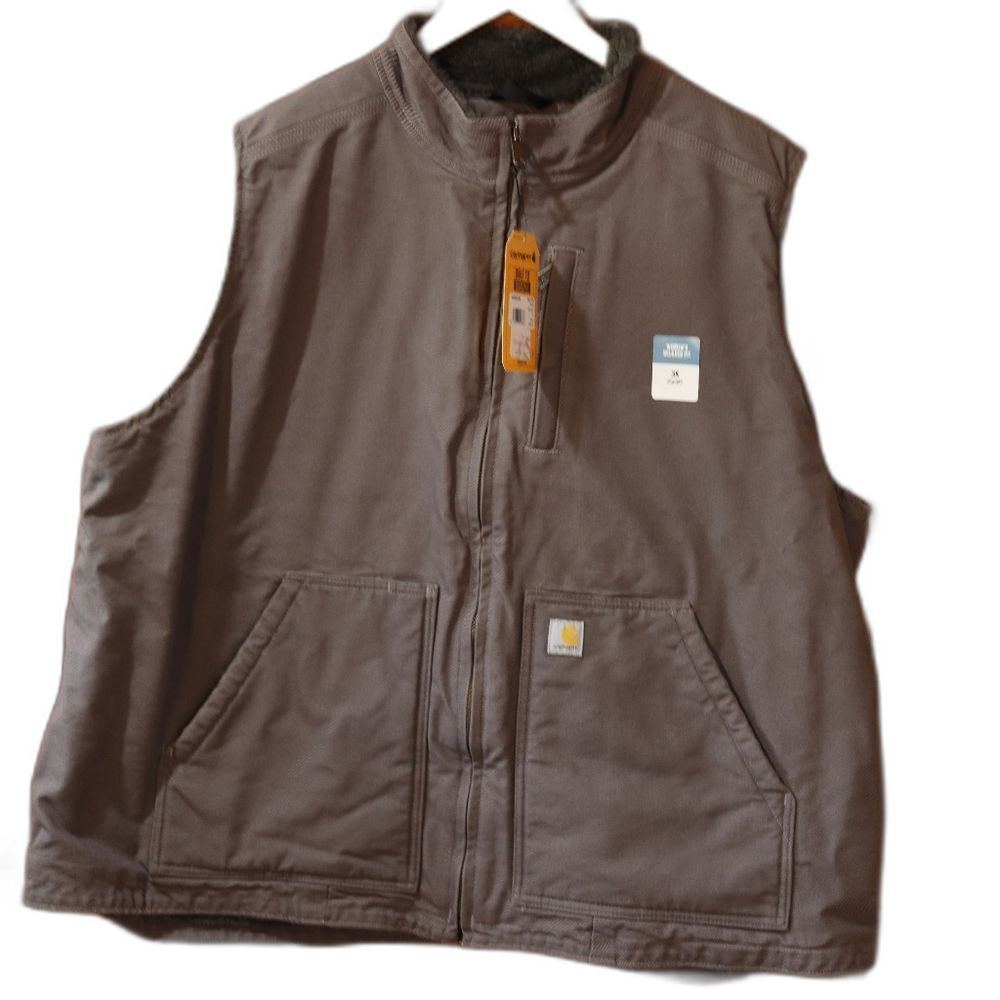 Carhartt Womens PLus Size Brown Mineral; Wash Rugged Outdoor Workwear Vest 3X